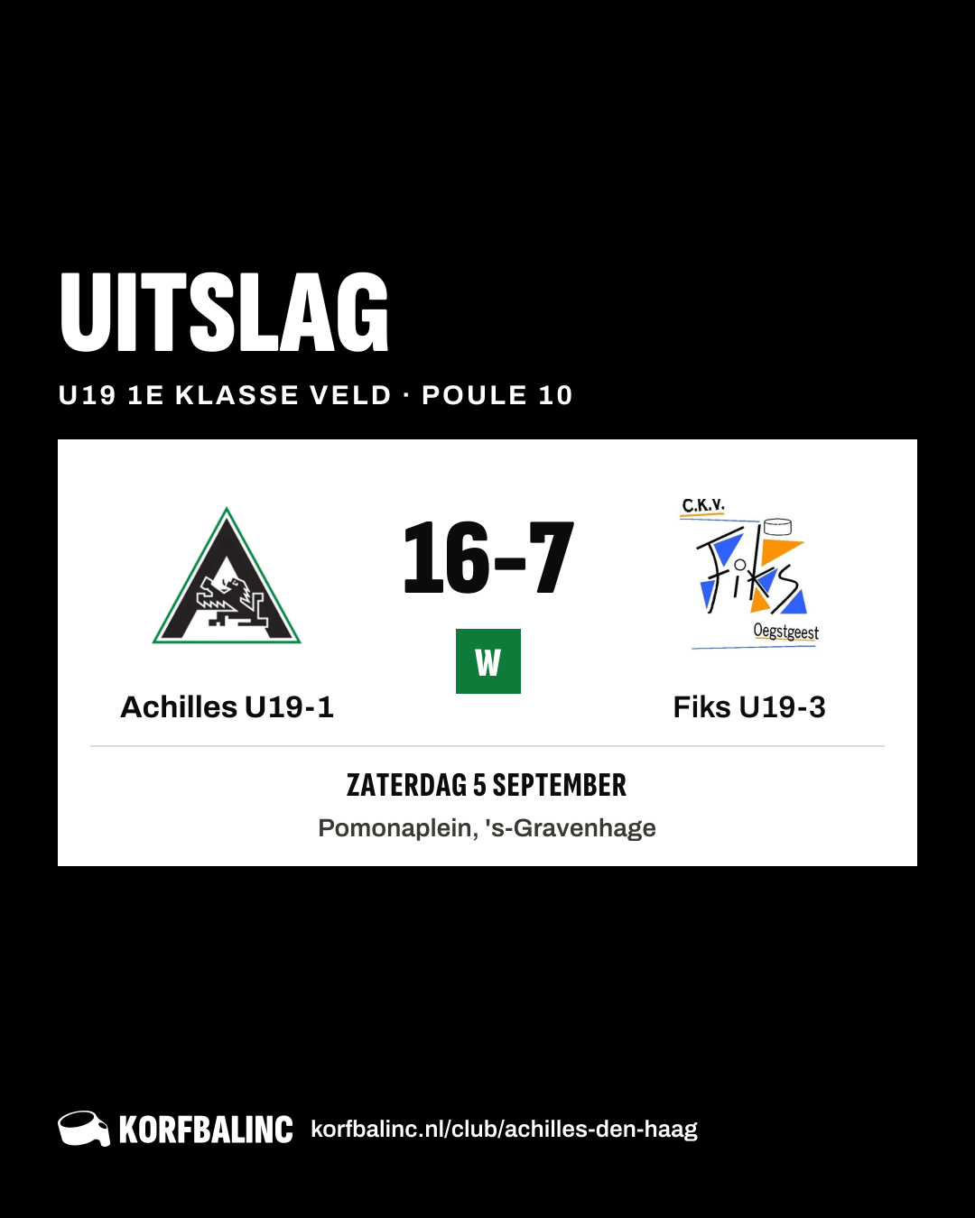 Achilles U19-1 - Fiks U19-3