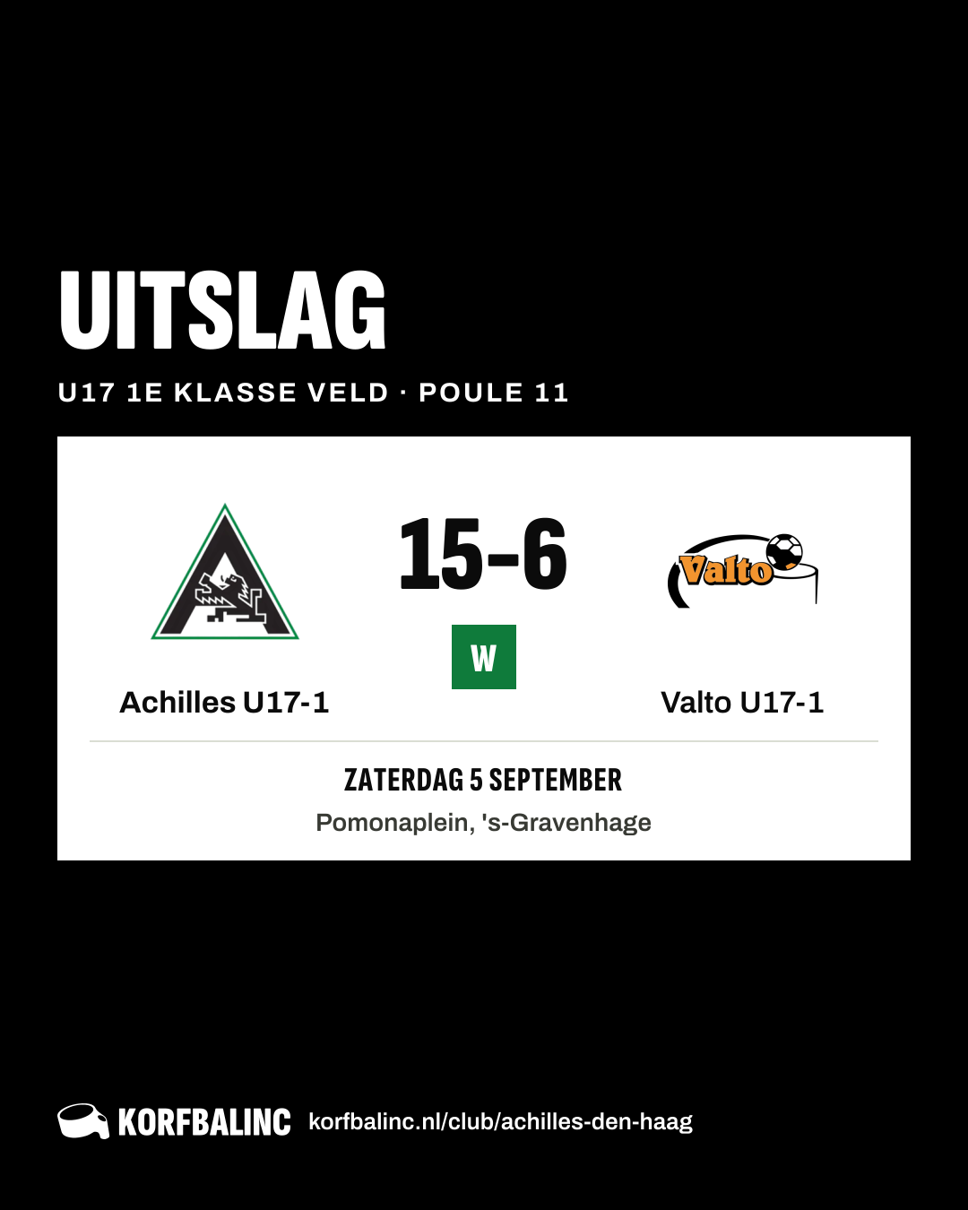 Achilles U17-1 - Valto U17-1