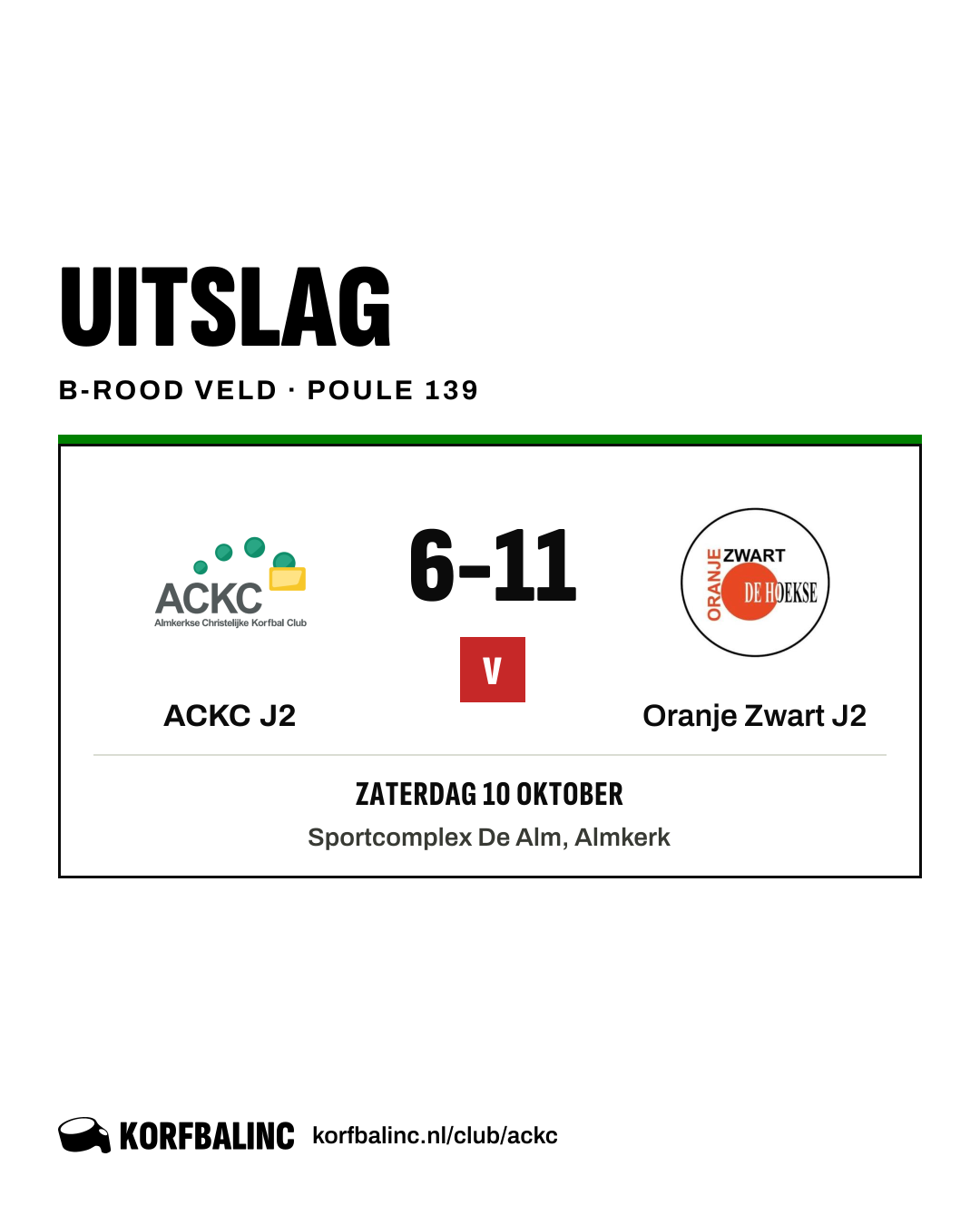 ACKC J2 - Oranje Zwart J2