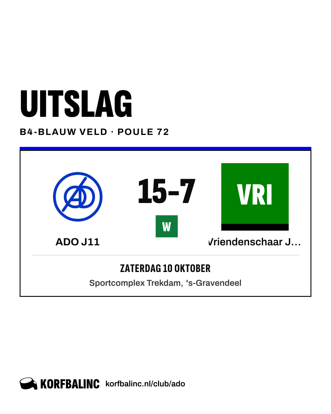 ADO J11 - Vriendenschaar J19