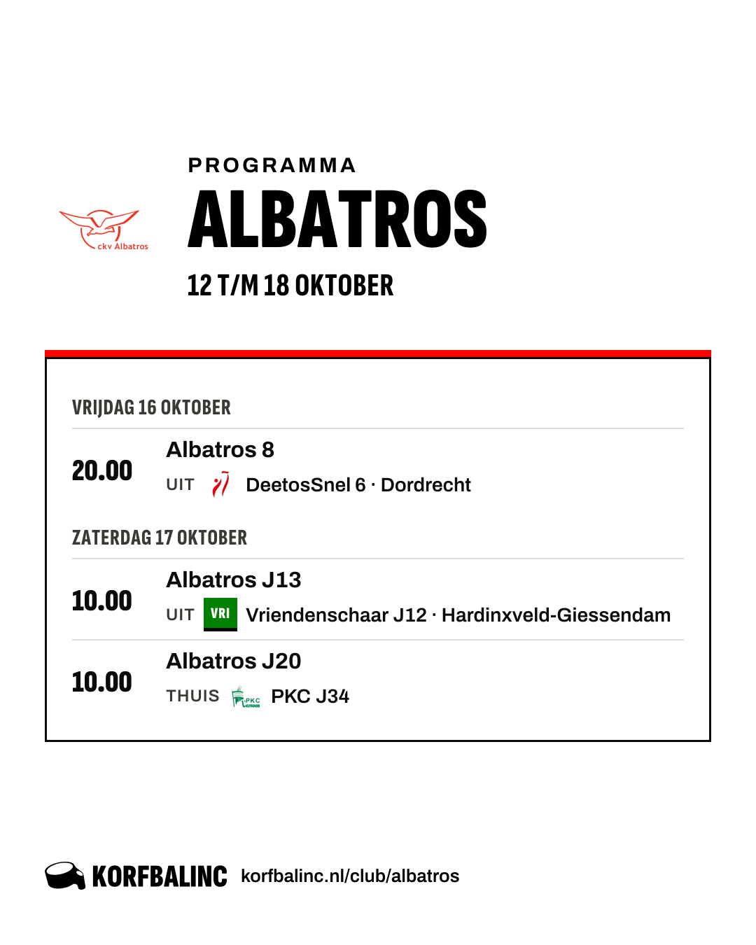 Uitslagen Albatros