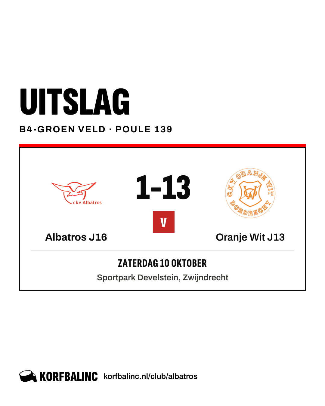 Albatros J16 - Oranje Wit J13