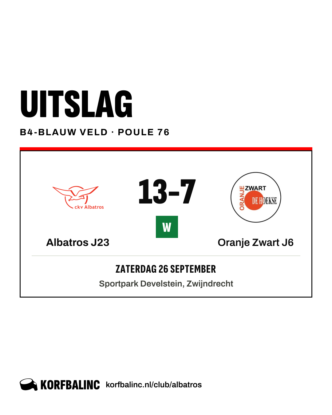 Albatros J23 - Oranje Zwart J6
