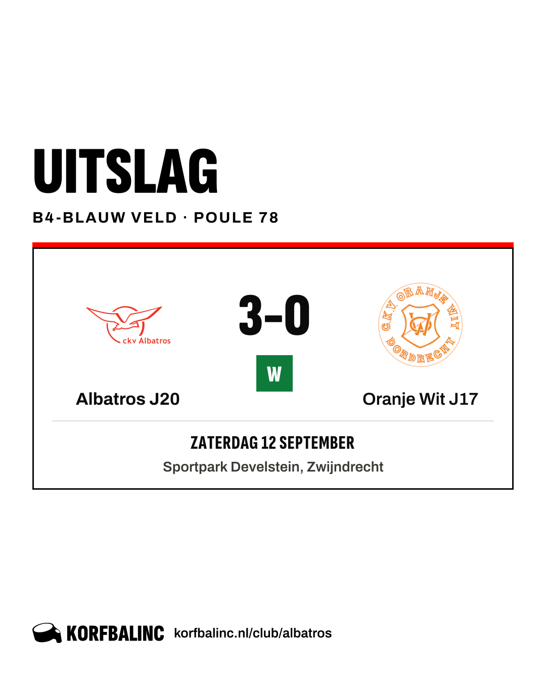 Albatros J20 - Oranje Wit J17