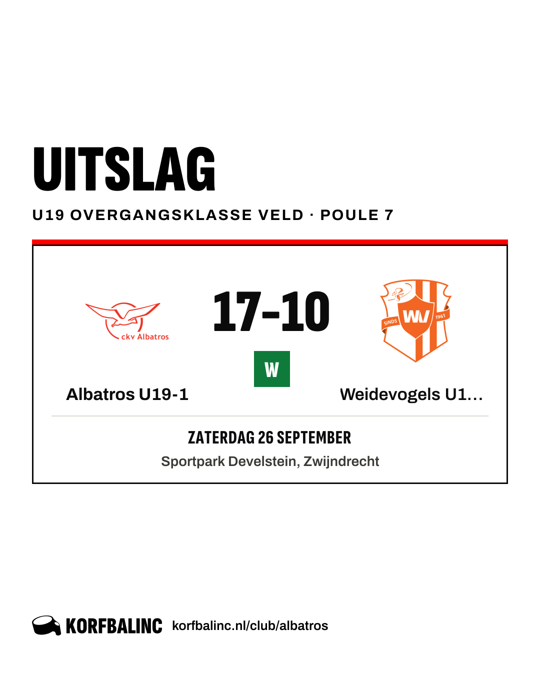 Albatros U19-1 - Weidevogels U19-1