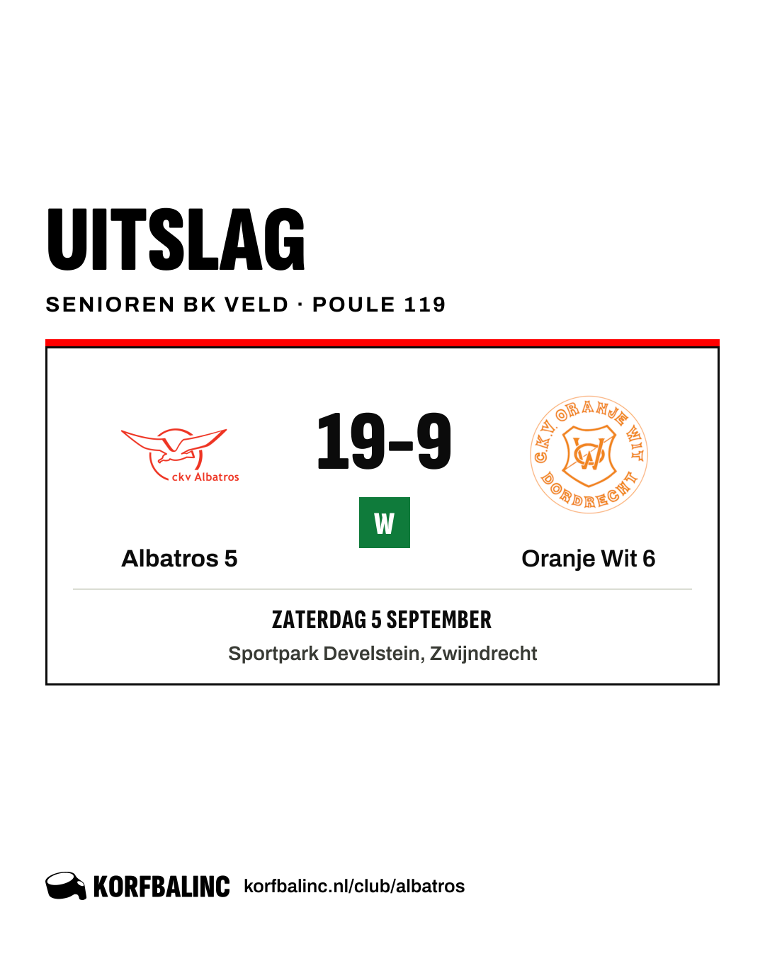Albatros 5 - Oranje Wit 6