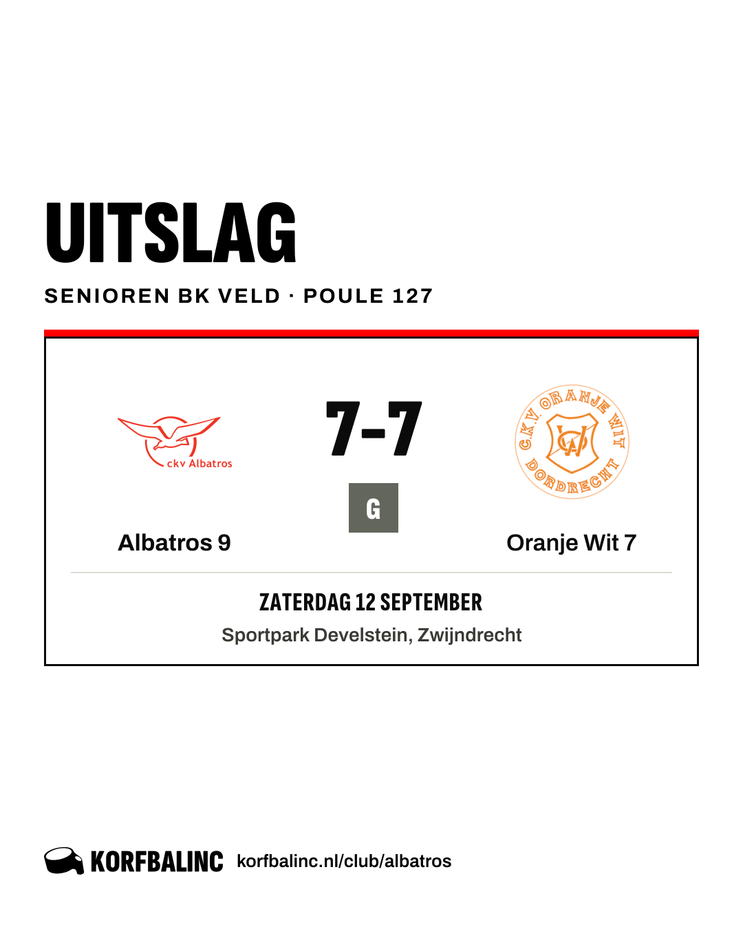 Albatros 9 - Oranje Wit 7