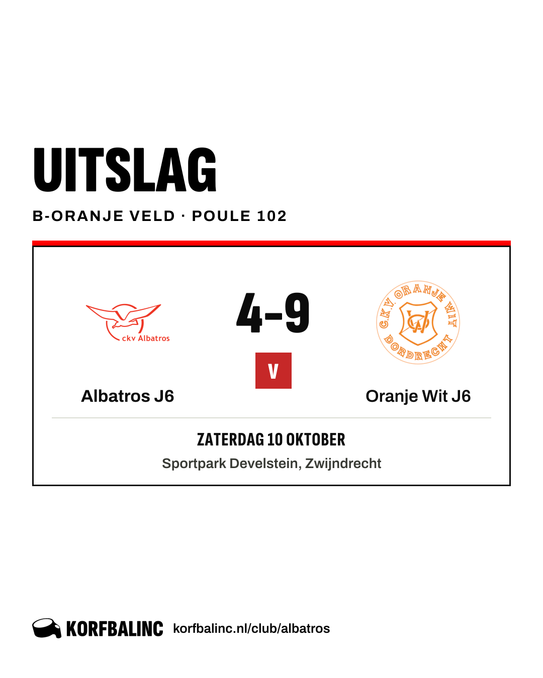 Albatros J6 - Oranje Wit J6