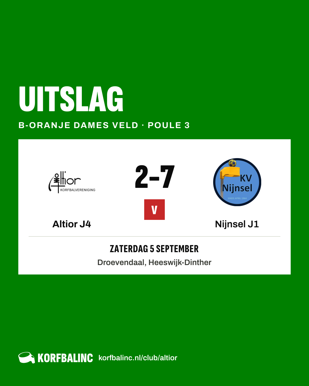 Altior J4 - Nijnsel J1