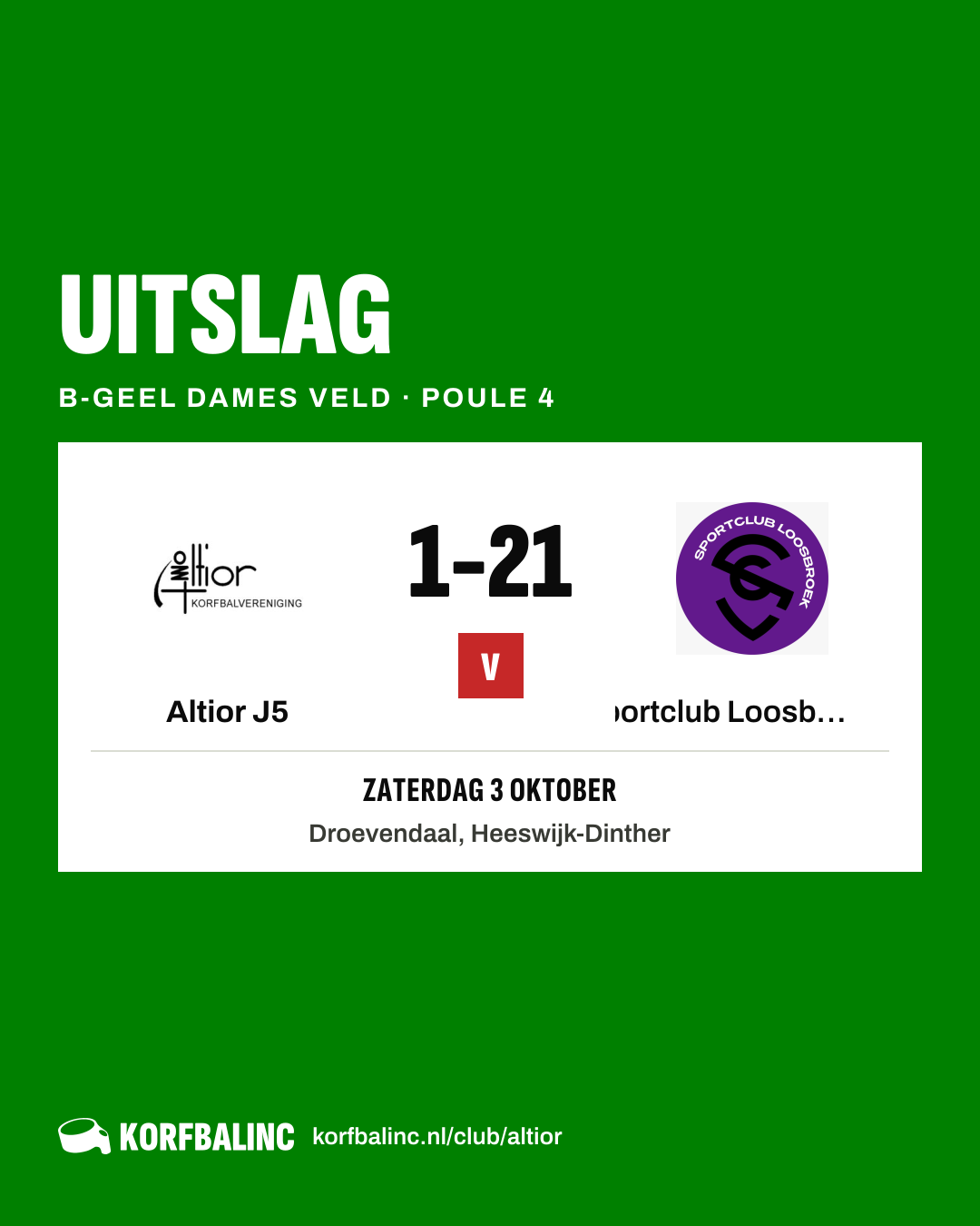 Altior J5 - Sportclub Loosbroek J4