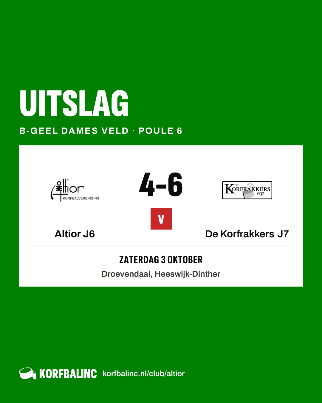 Altior J6 - De Korfrakkers J7