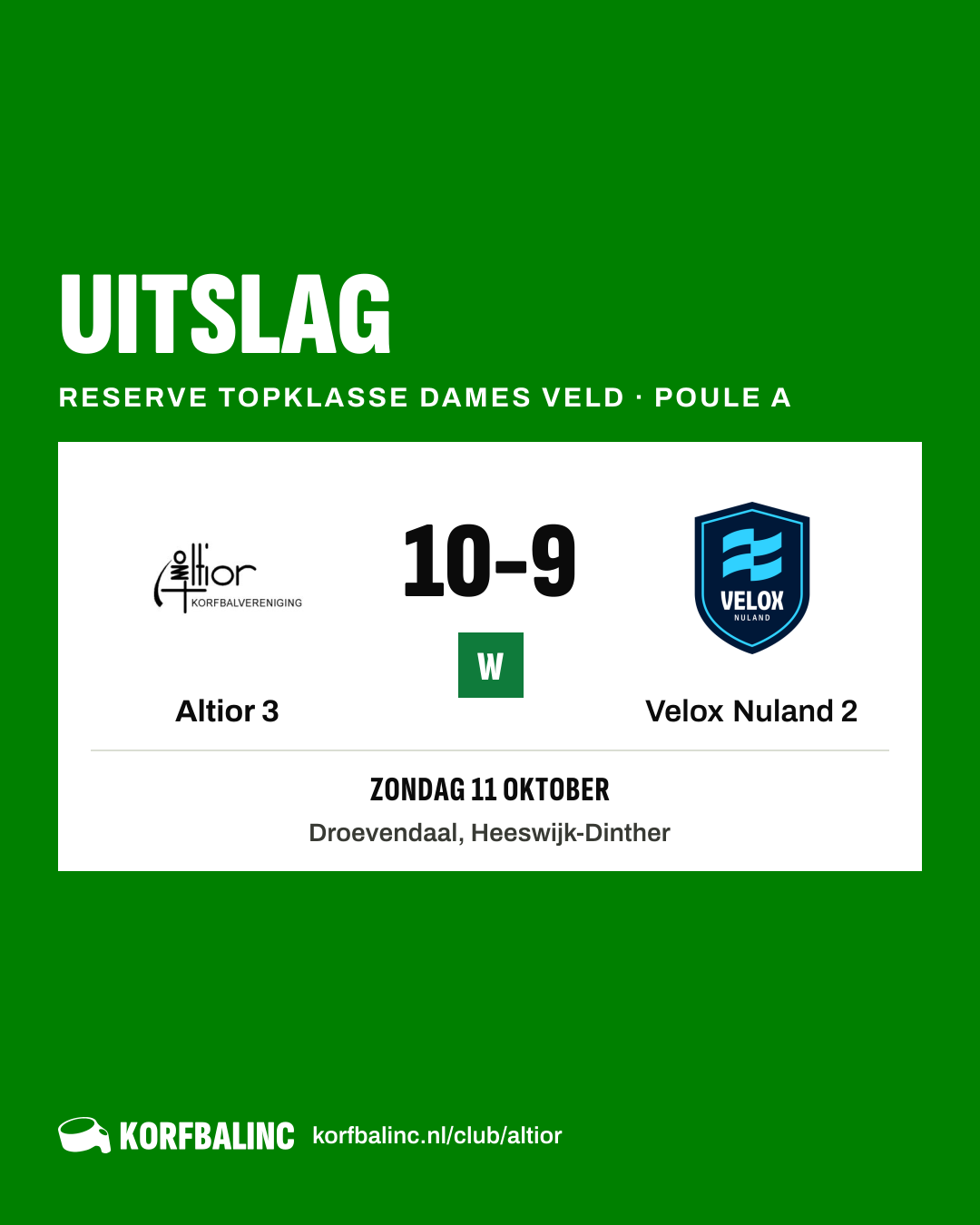 Altior 3 - Velox Nuland 2