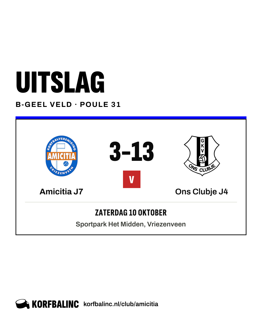 Amicitia J7 - Ons Clubje J4
