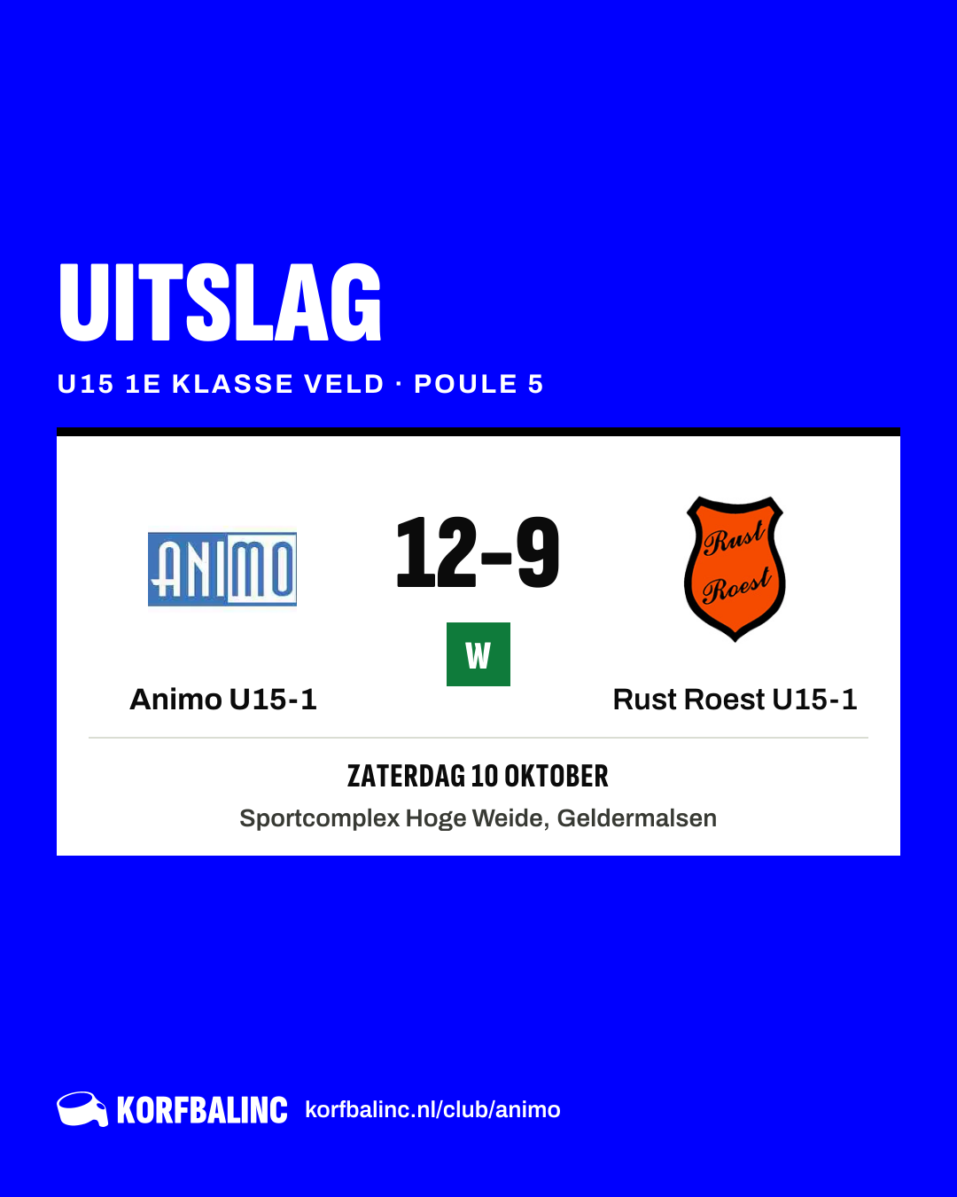 Animo U15-1 - Rust Roest U15-1