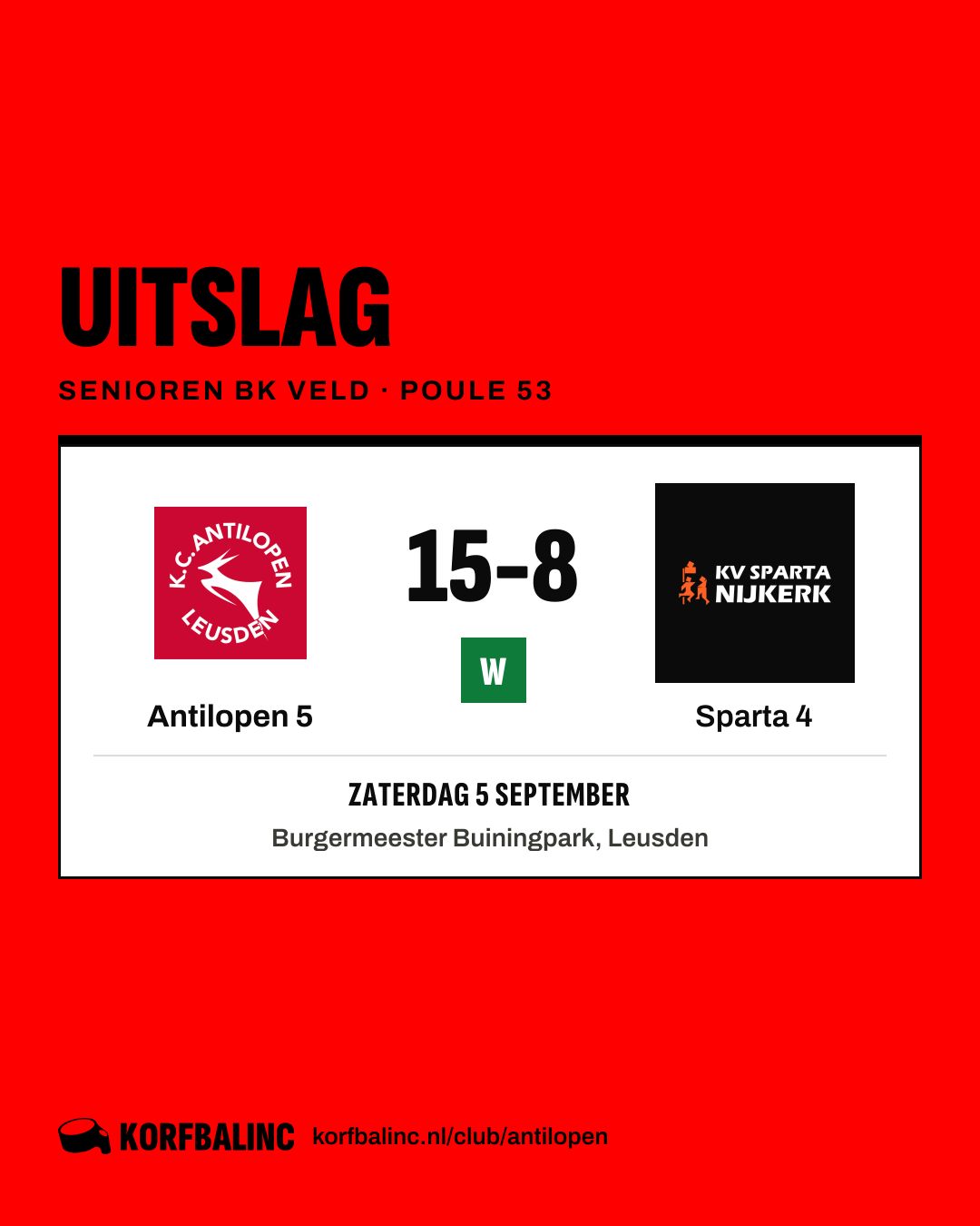 Antilopen 5 - Sparta 4