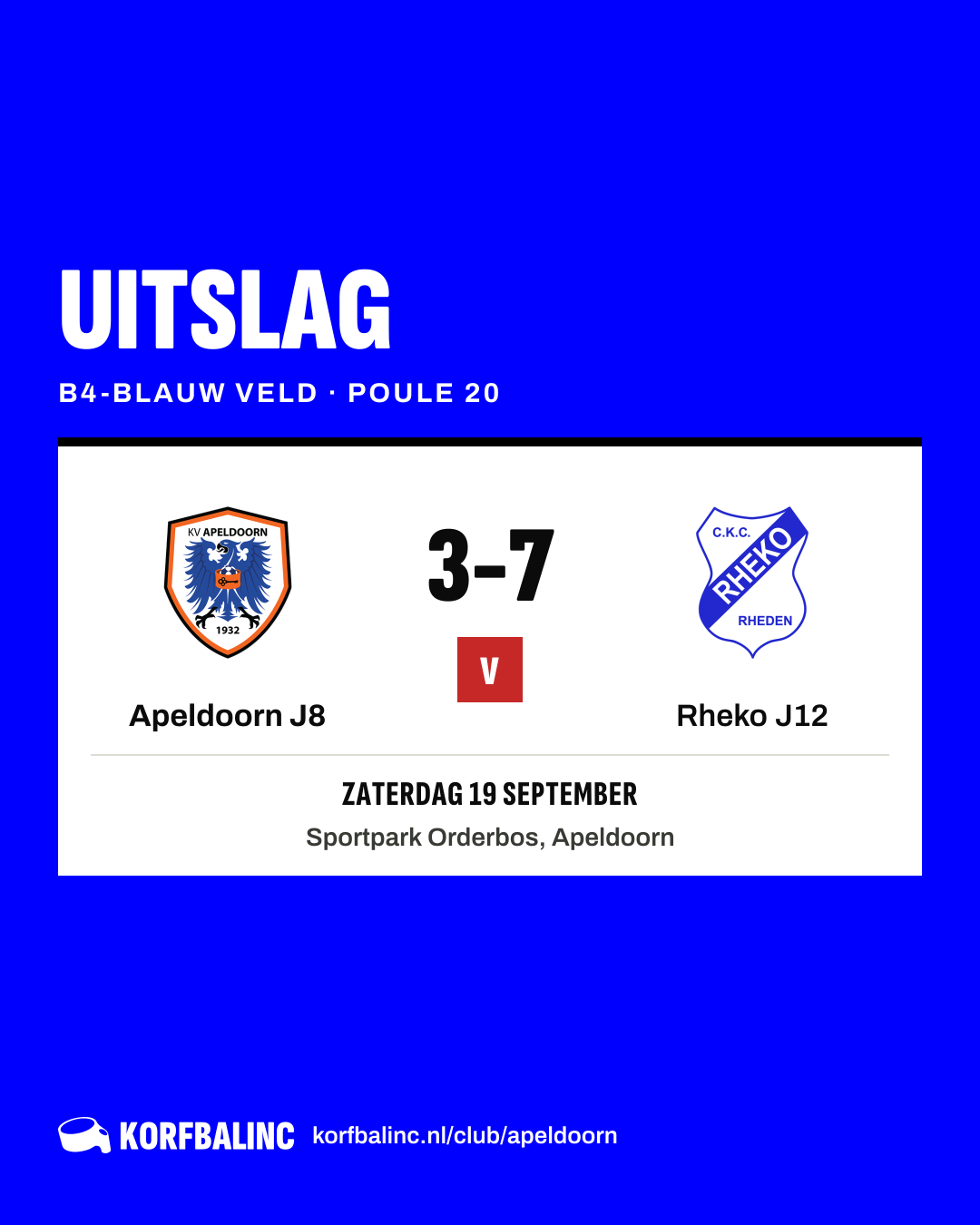 Apeldoorn J8 - Rheko J12