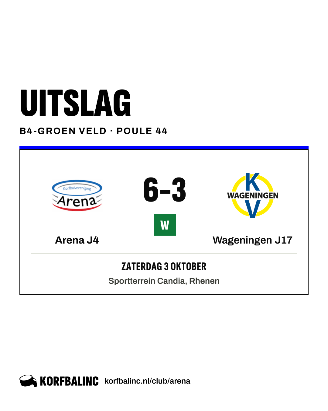 Arena J4 - Wageningen J17