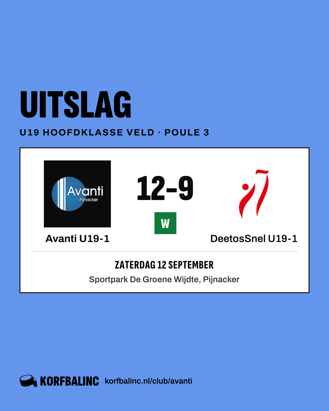 Avanti U19-1 - DeetosSnel U19-1