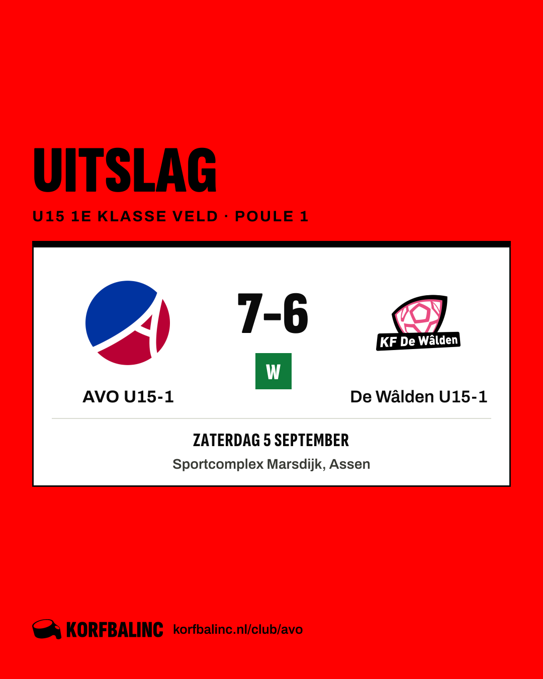 AVO U15-1 - De Wâlden U15-1