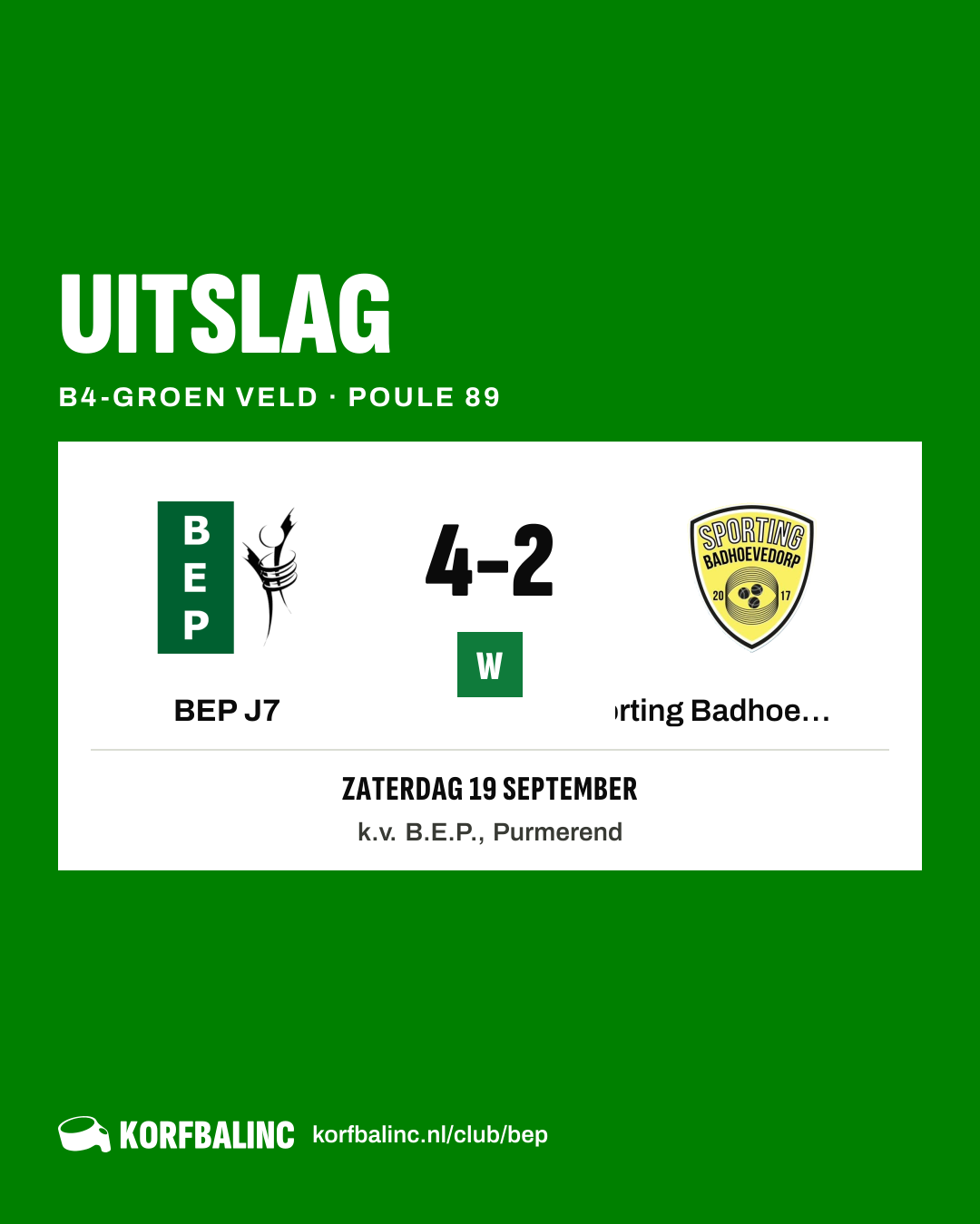 BEP J7 - Sporting Badhoevedorp J5