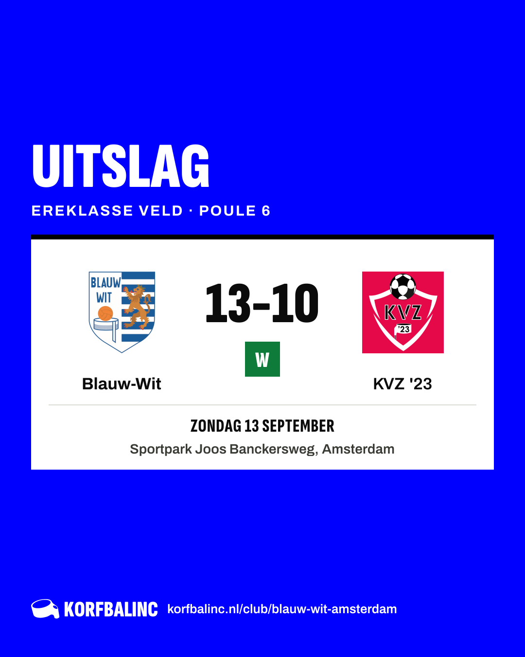 Blauw-Wit - KVZ '23