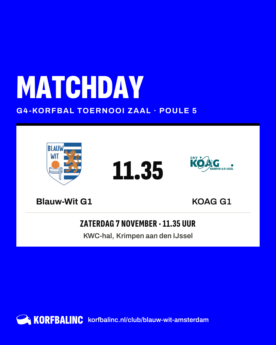 Blauw-Wit G1 - KOAG G1