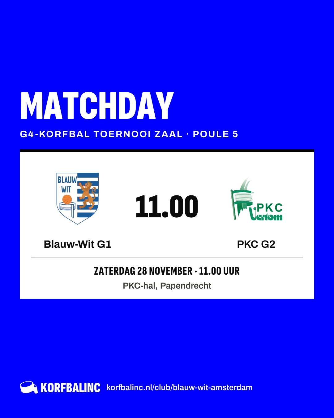 Blauw-Wit G1 - PKC G2