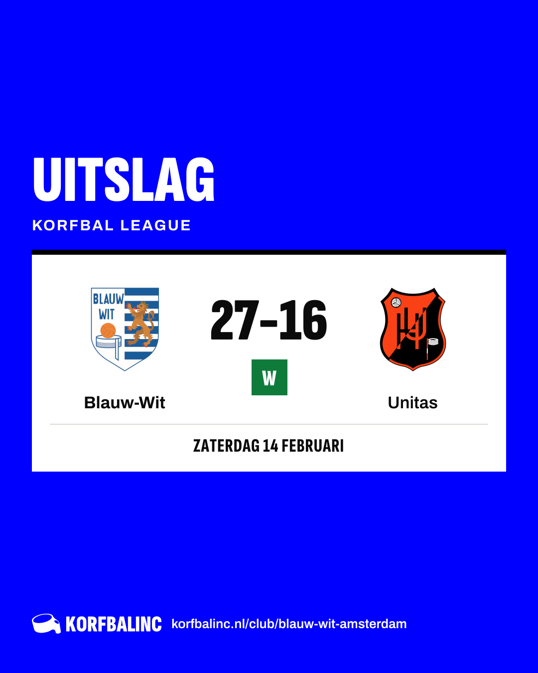 Blauw-Wit - Unitas