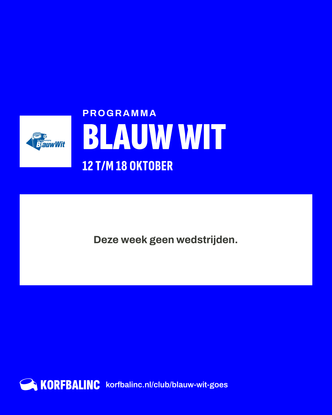 Uitslagen Blauw Wit