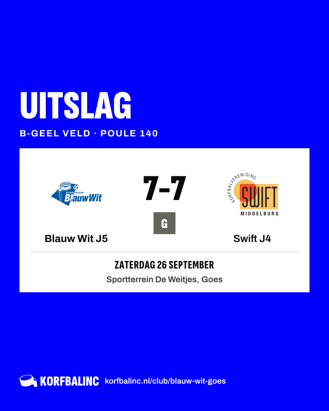 Blauw Wit J5 - Swift J4