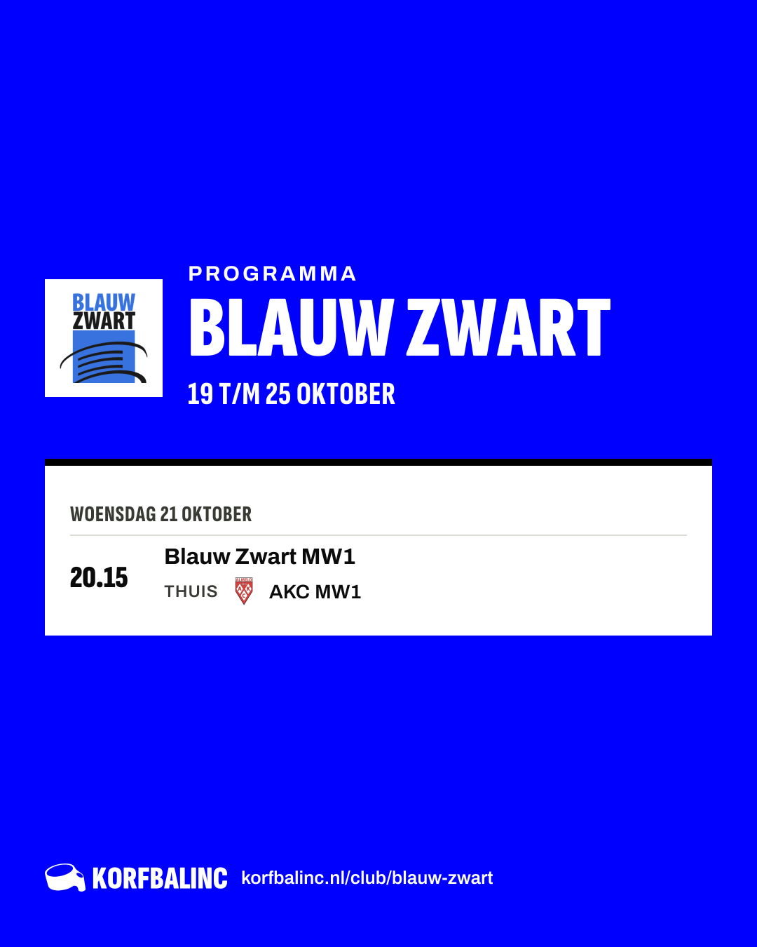 Programma Blauw Zwart