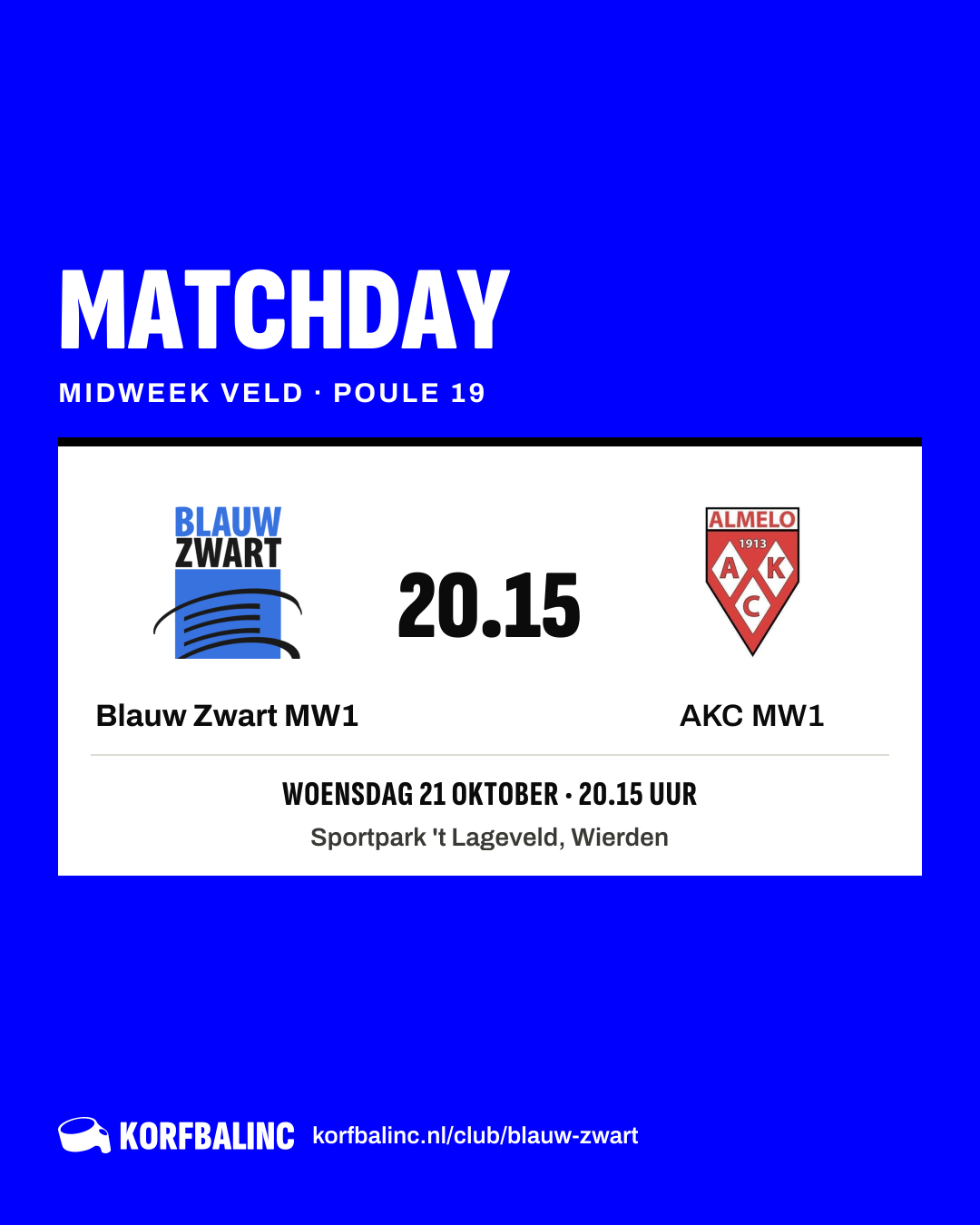 Blauw Zwart MW1 - AKC MW1
