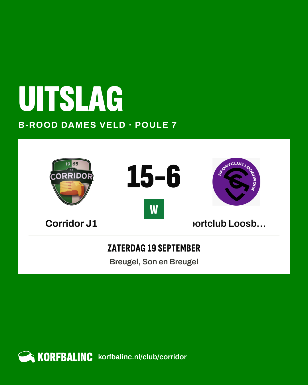 Corridor J1 - Sportclub Loosbroek J1