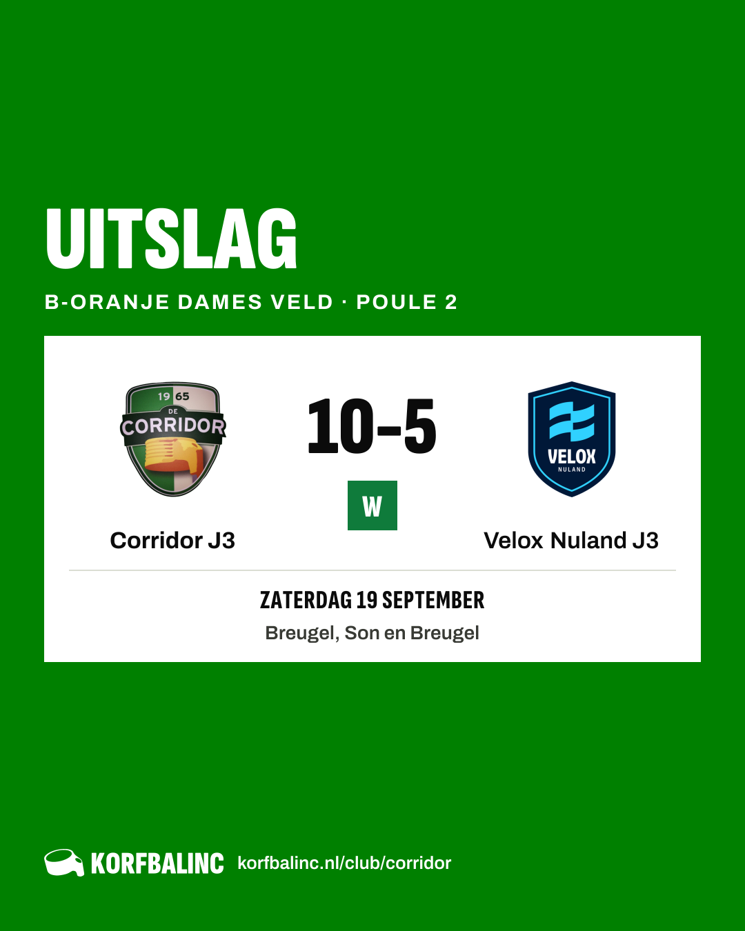 Corridor J3 - Velox Nuland J3