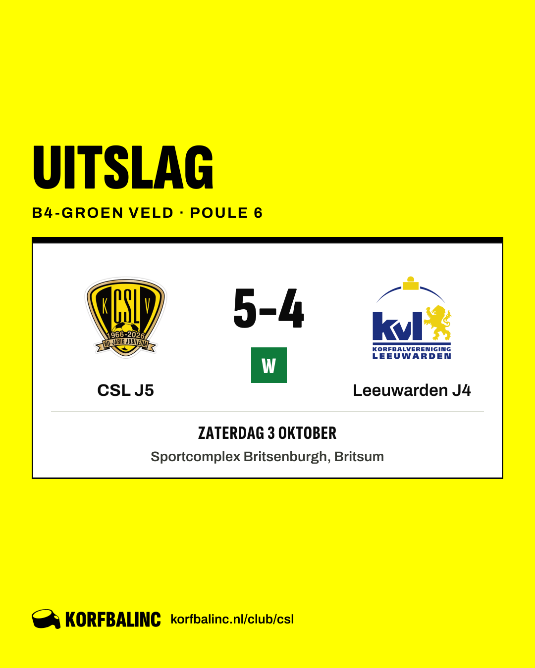 CSL J5 - Leeuwarden J4