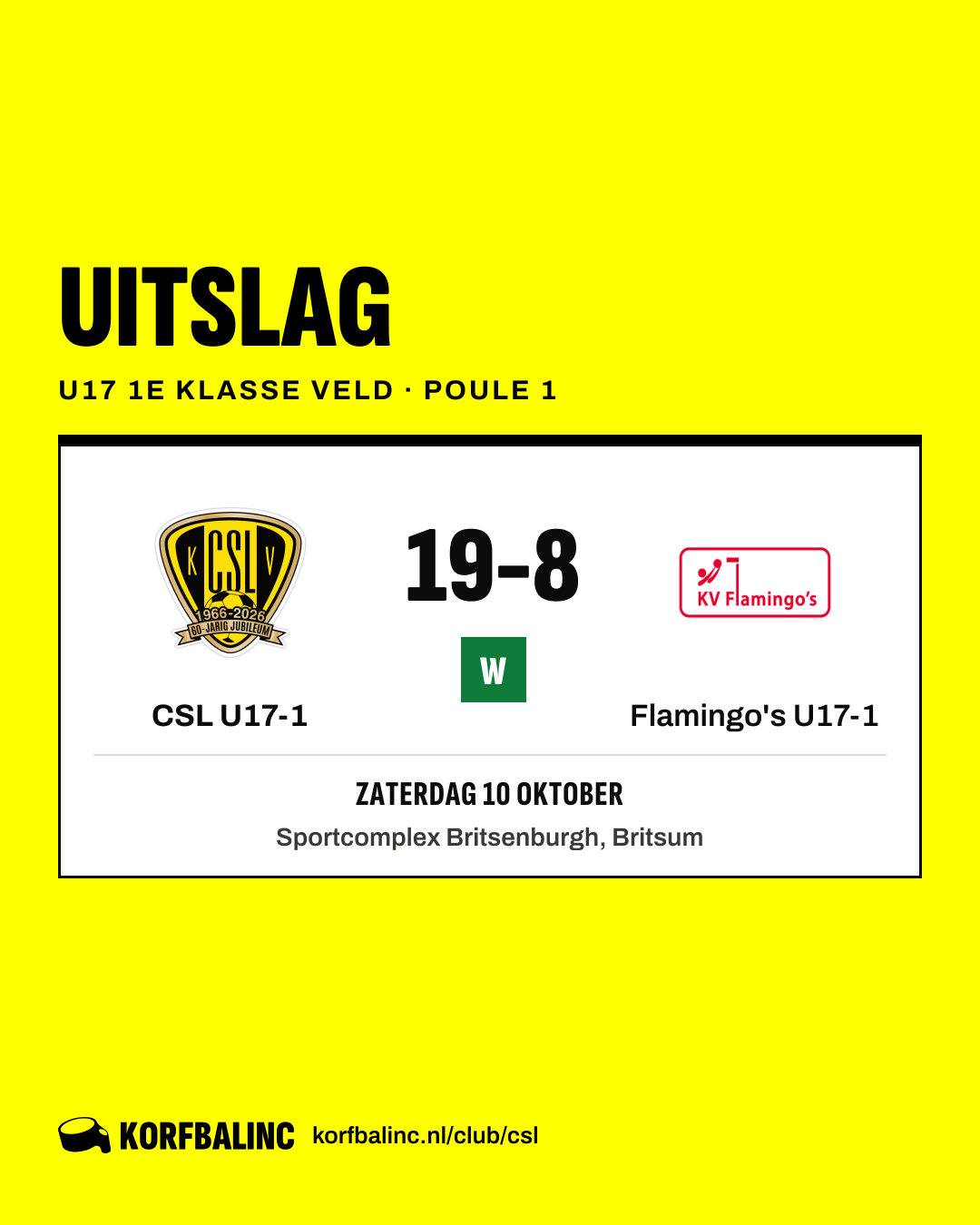 CSL U17-1 - Flamingo's U17-1