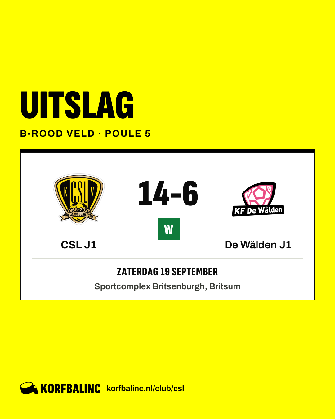 CSL J1 - De Wâlden J1