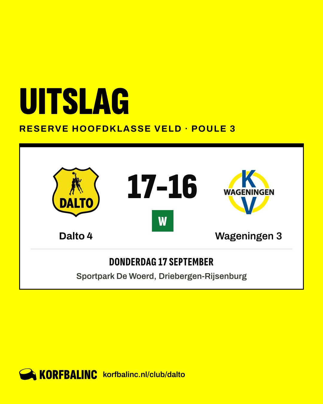 Dalto 4 - Wageningen 3