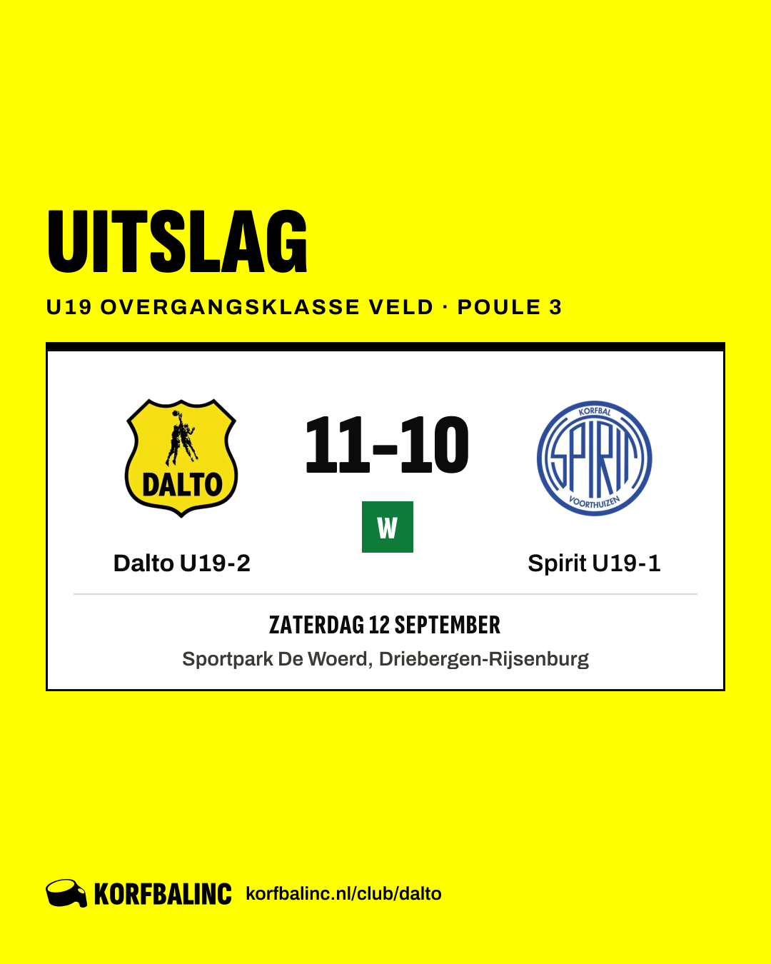 Dalto U19-2 - Spirit U19-1