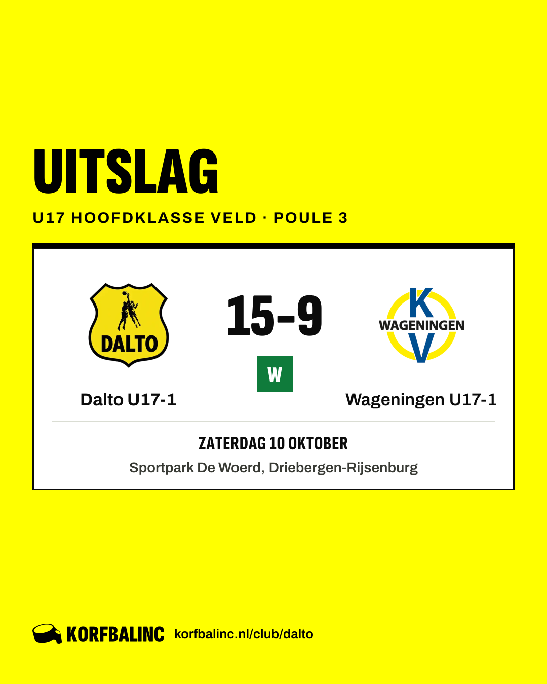 Dalto U17-1 - Wageningen U17-1