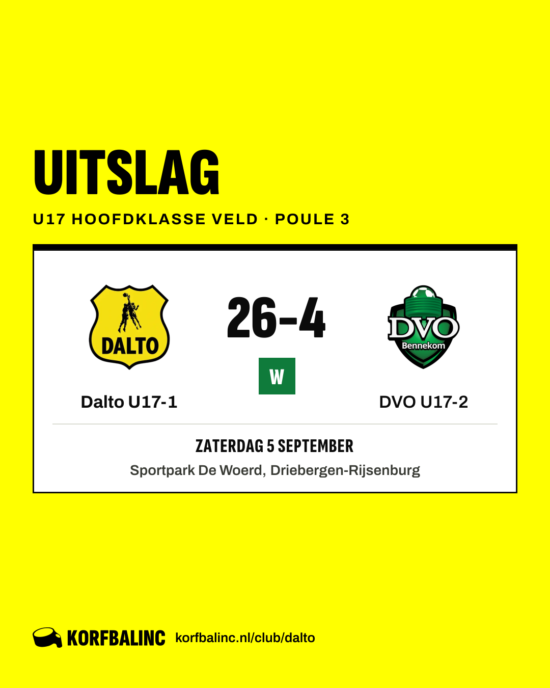 Dalto U17-1 - DVO U17-2