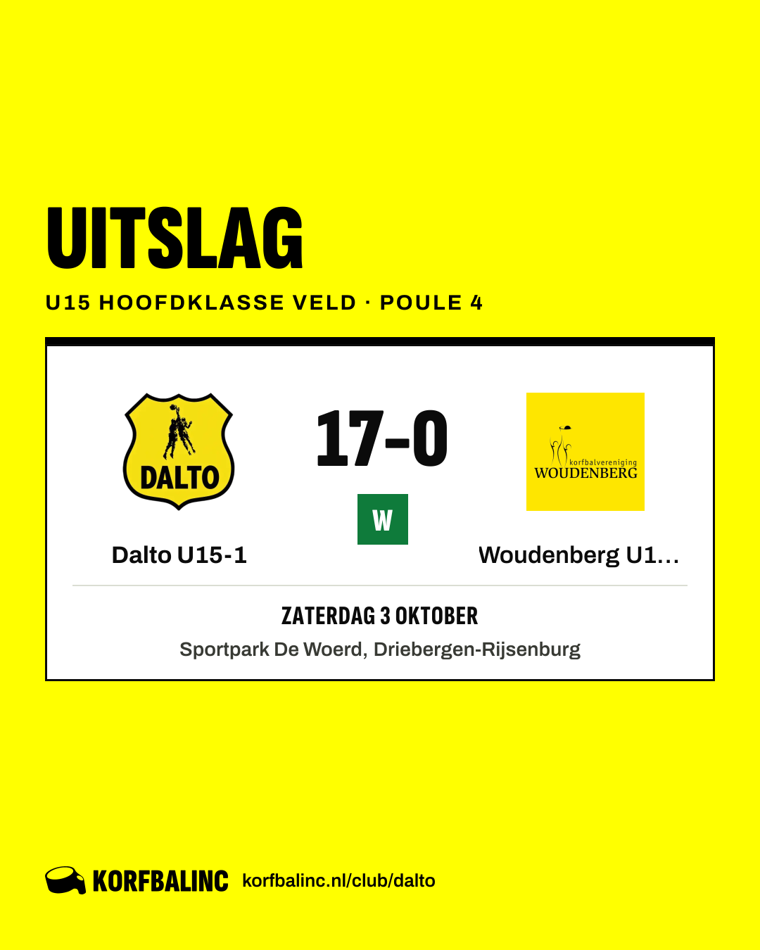 Dalto U15-1 - Woudenberg U15-1