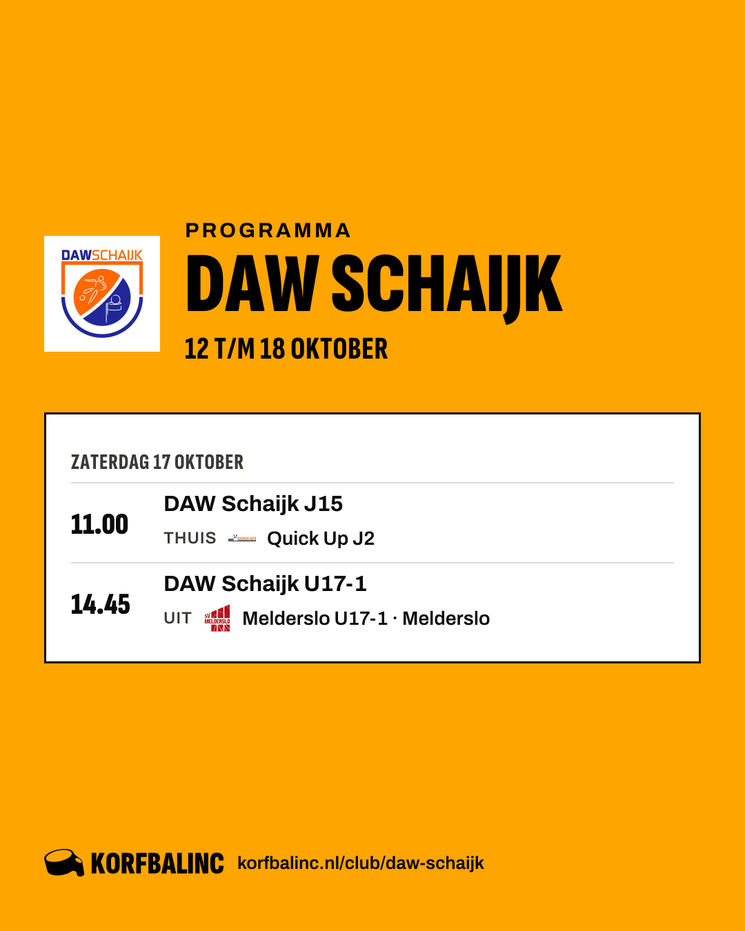 Uitslagen DAW Schaijk