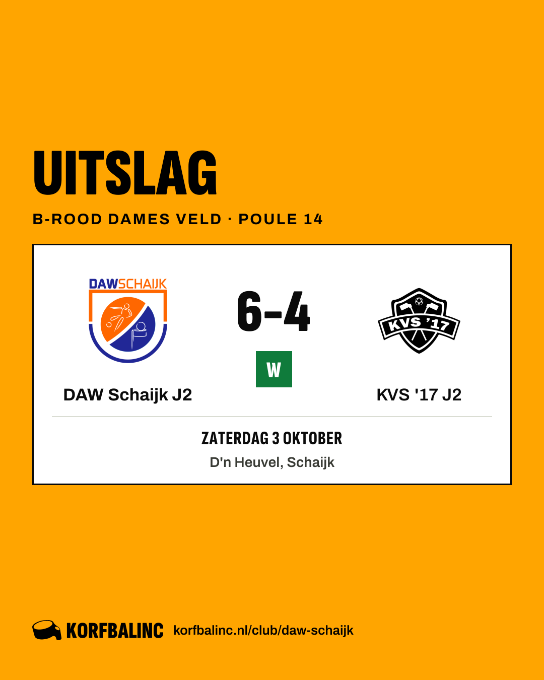 DAW Schaijk J2 - KVS '17 J2