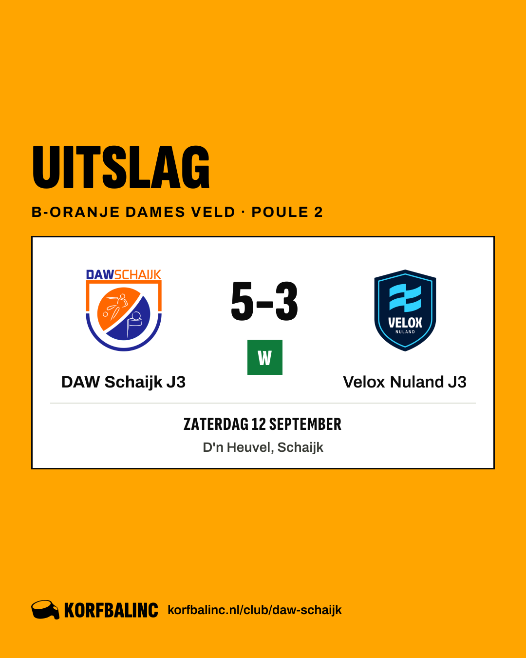 DAW Schaijk J3 - Velox Nuland J3