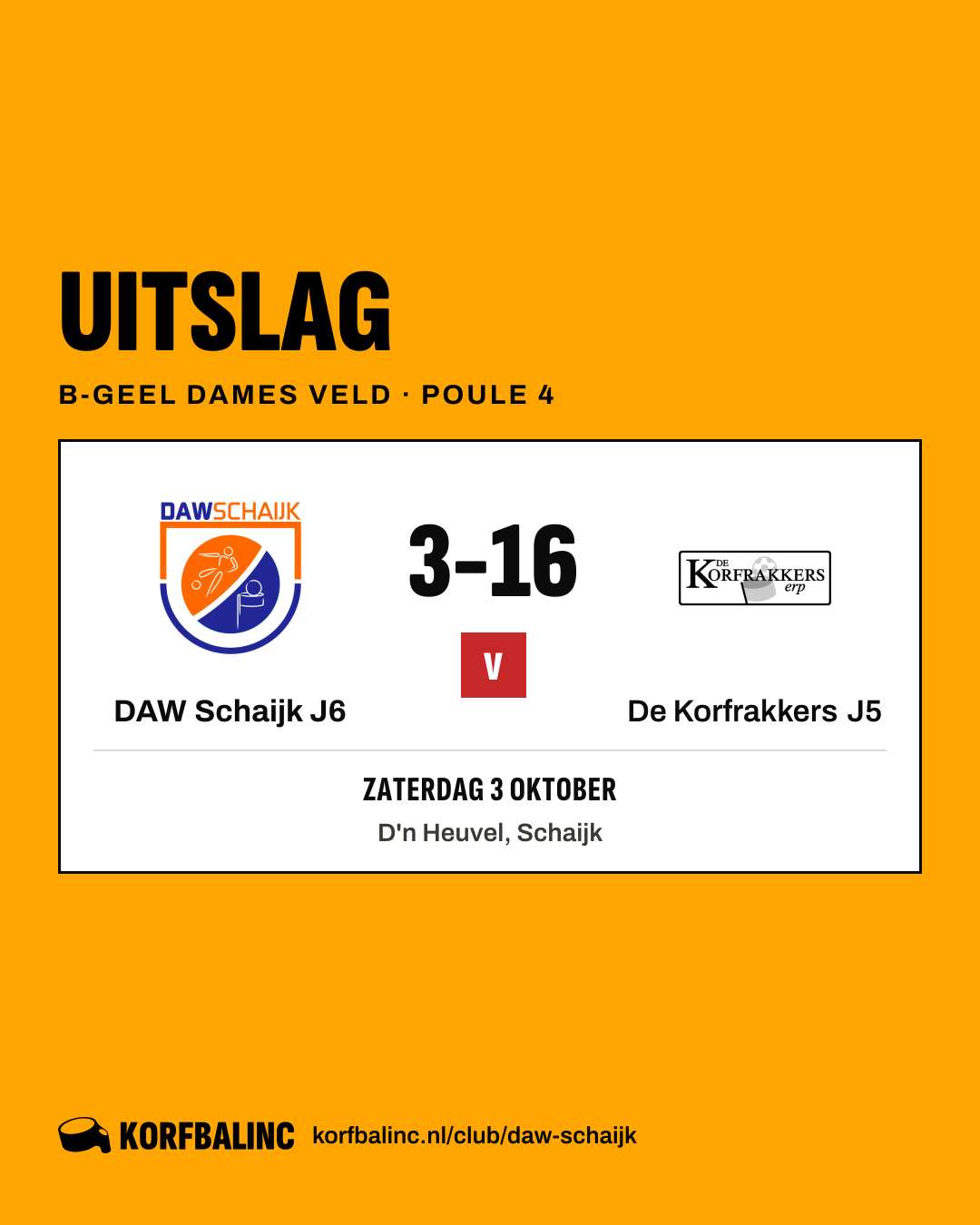 DAW Schaijk J6 - De Korfrakkers J5