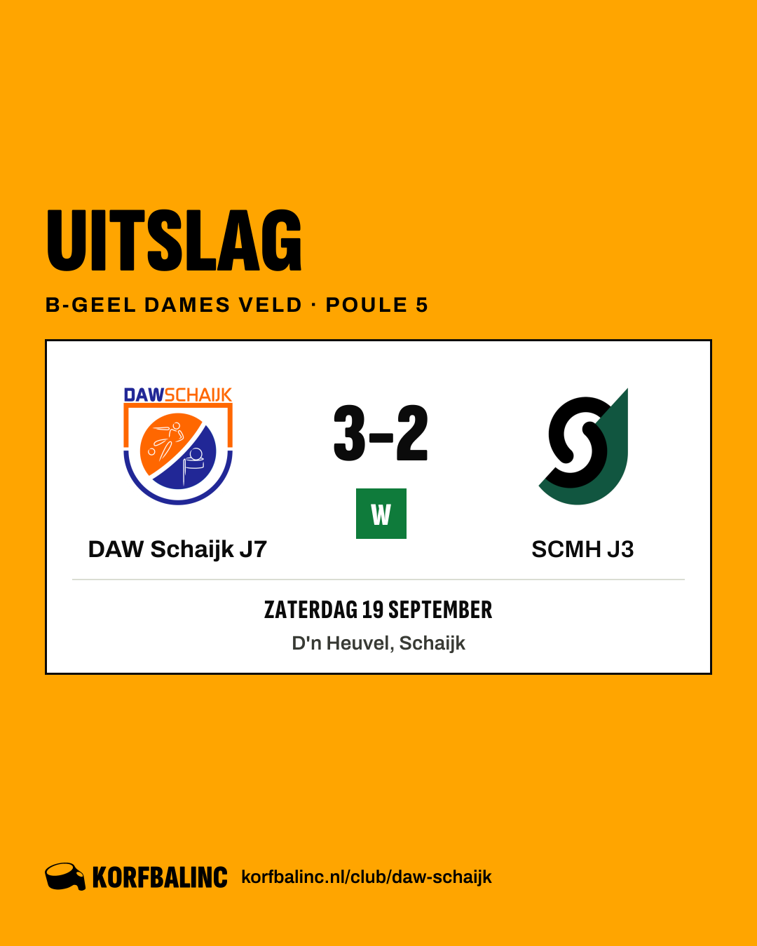 DAW Schaijk J7 - SCMH J3