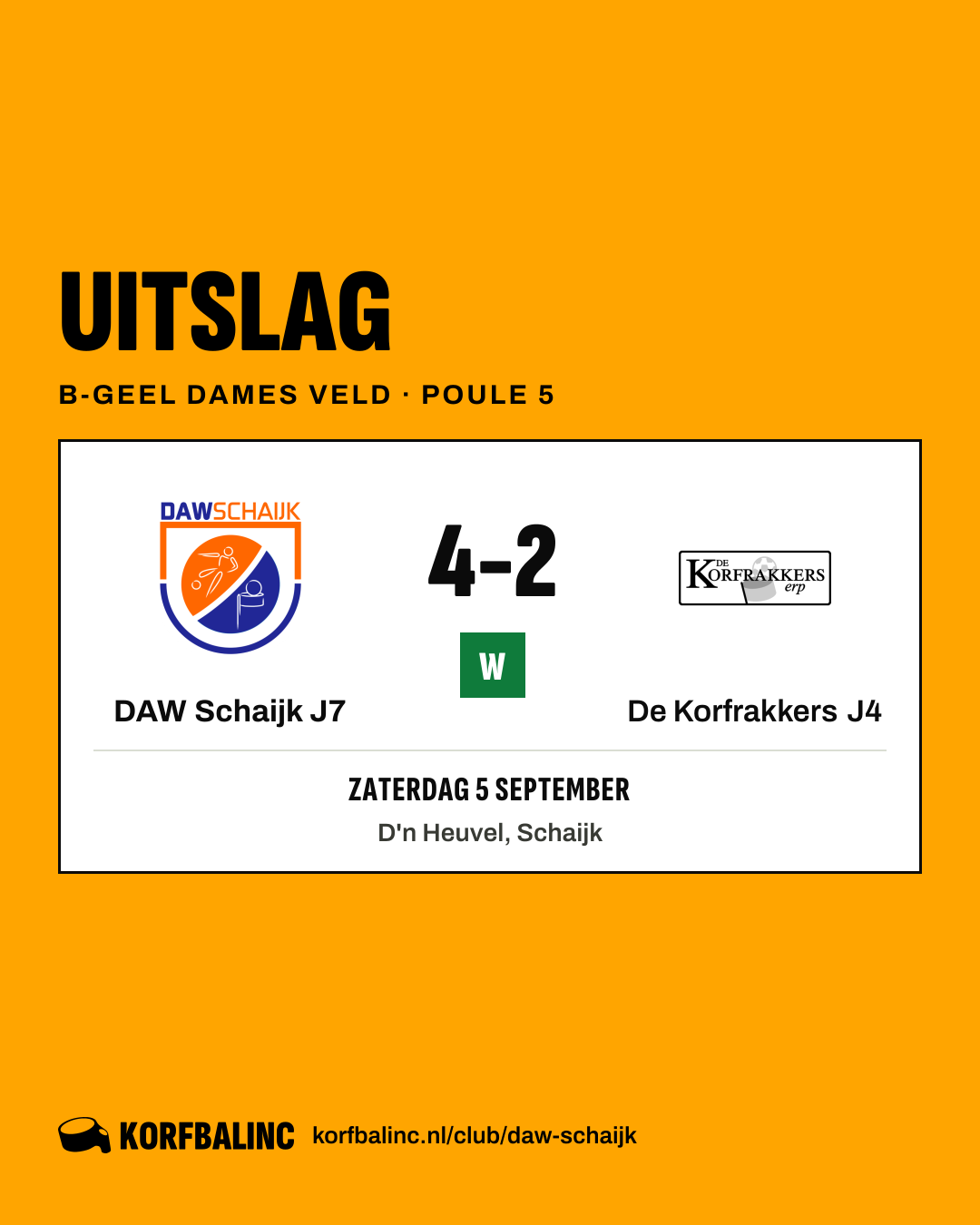 DAW Schaijk J7 - De Korfrakkers J4