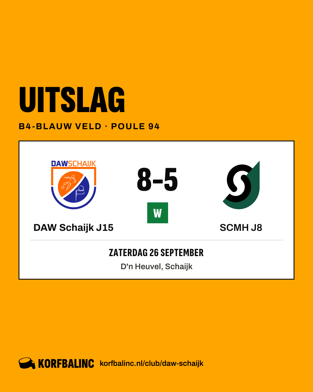 DAW Schaijk J15 - SCMH J8