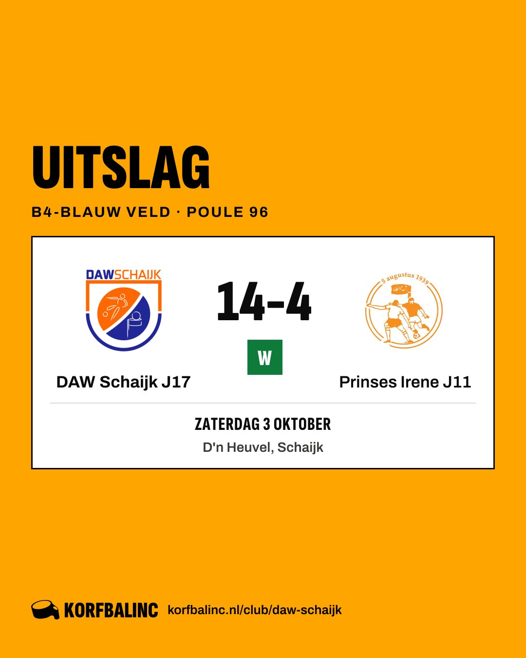 DAW Schaijk J17 - Prinses Irene J11